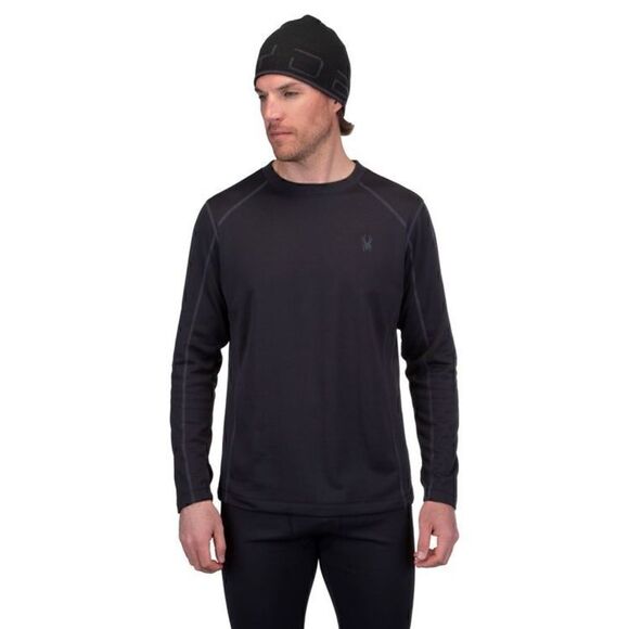 SPYDER Mens Performance Crew Top Sz XL Black Long Sleeve - Picture 1 of 10